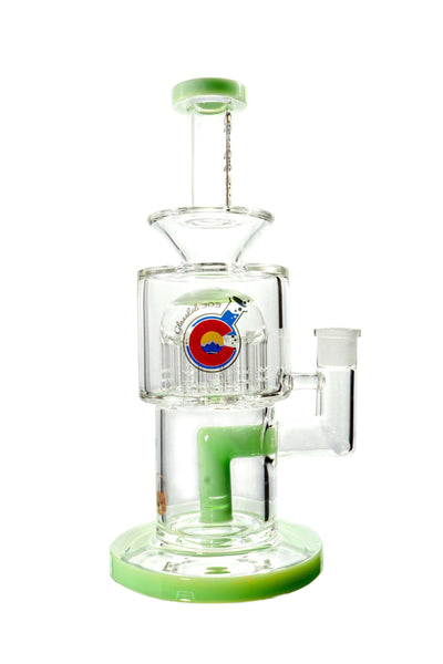 Glasslab 303 Water Pipe - Fused Stem to 12 Arm Percolator (Multiple Colors)